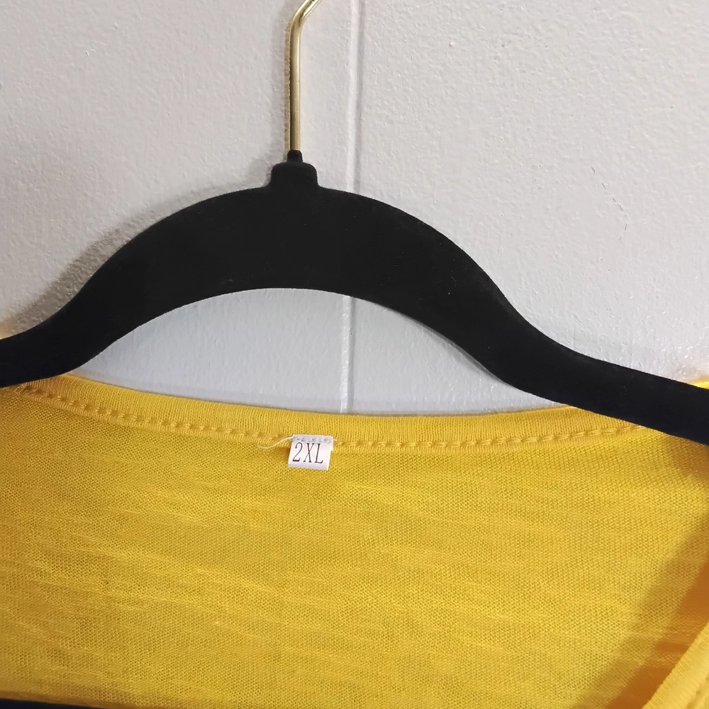 Yellow Ruffle Hem Blouse - Picture 2 of 3